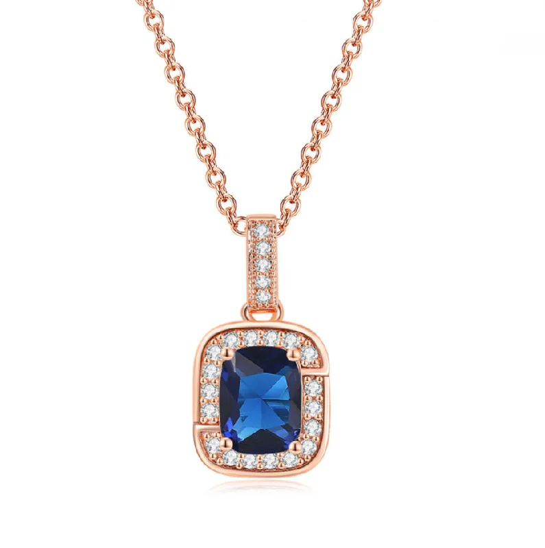 Rose Gold + Sapphire Necklace