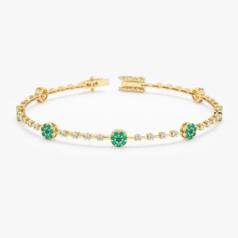 women's zodiac bracelet -Emerald and Diamond Tennis Bracelet, Alicent