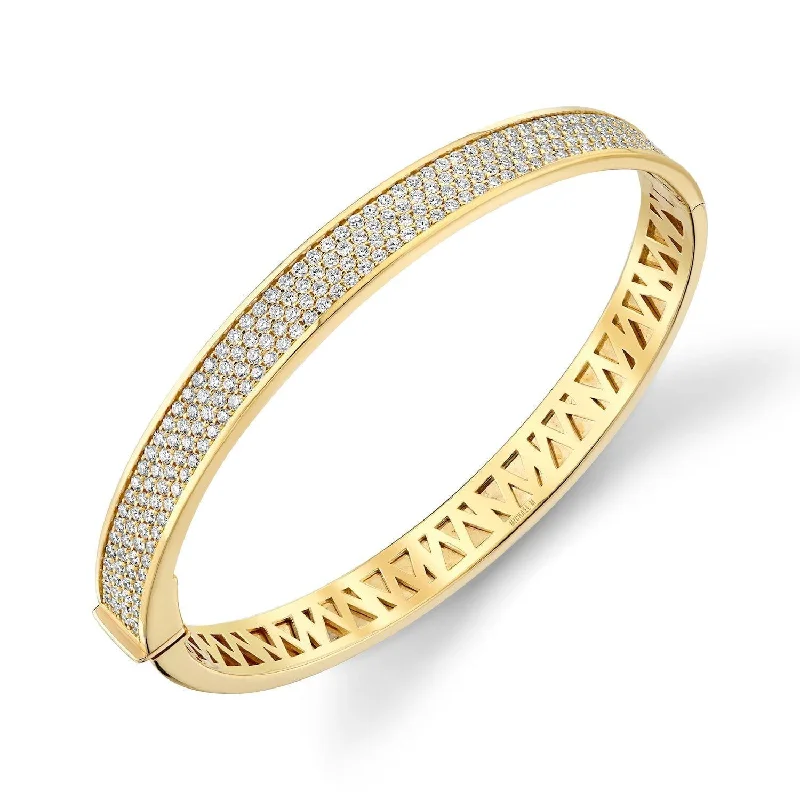 women's adjustable bangle bracelet -Men's Pave Bracelet