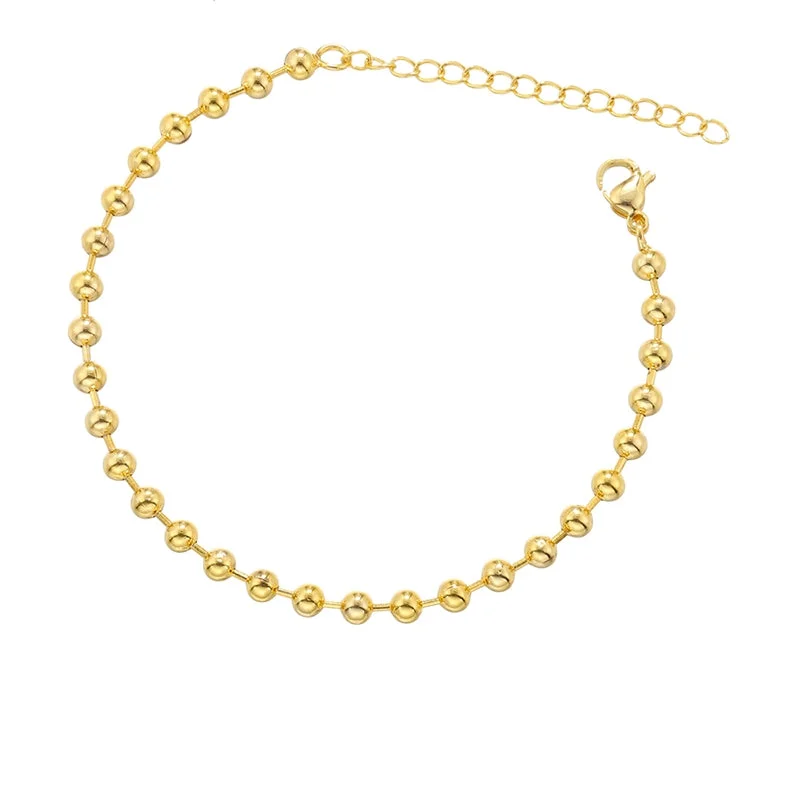 Vl370 Gold 4mm Ball Bracelet