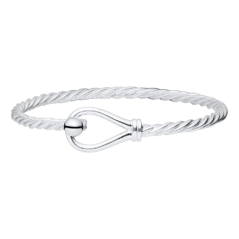 women's matching bracelets -Sterling Silver Loop & Ball Twist Bracelet