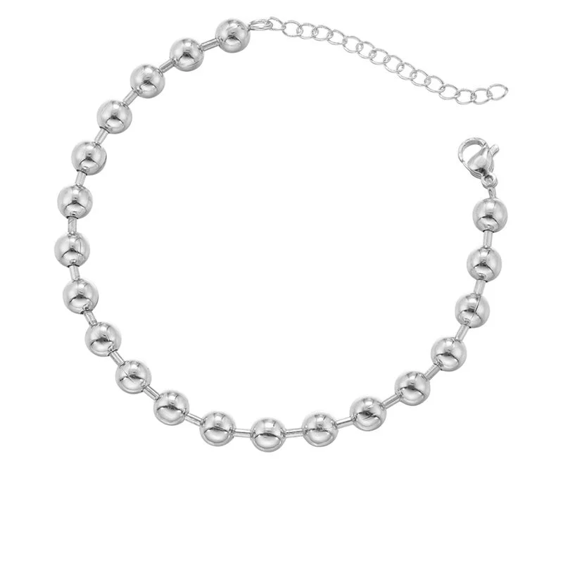 Vl371 White Gold Color 6mm Ball Bracelet