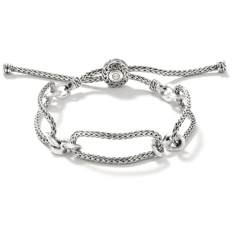 women's silver bangle -John Hardy SS Classic Chain Link Pull-Through Bracelet - Medium/Large