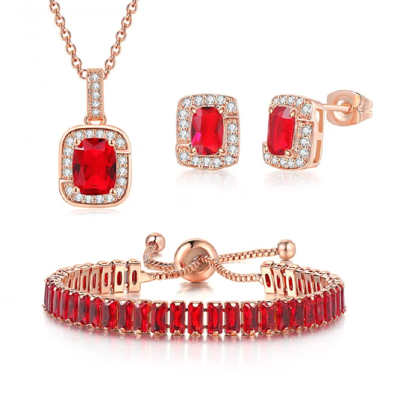 Rose Gold + Redstone Three-Piece Set