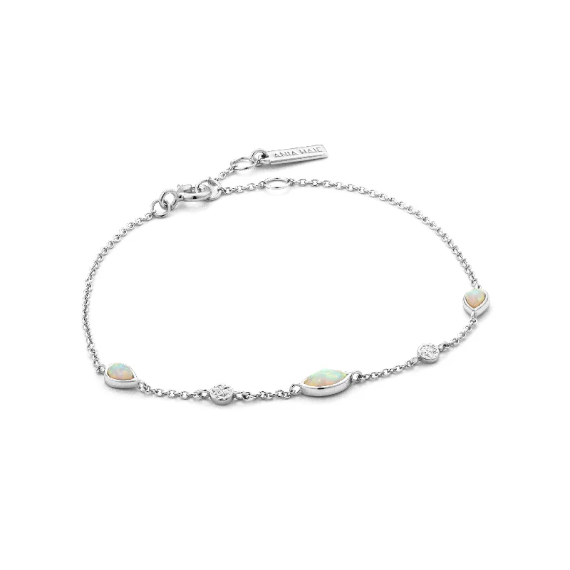 women's pearl and diamond bracelet -OPAL COLOUR BRACELET