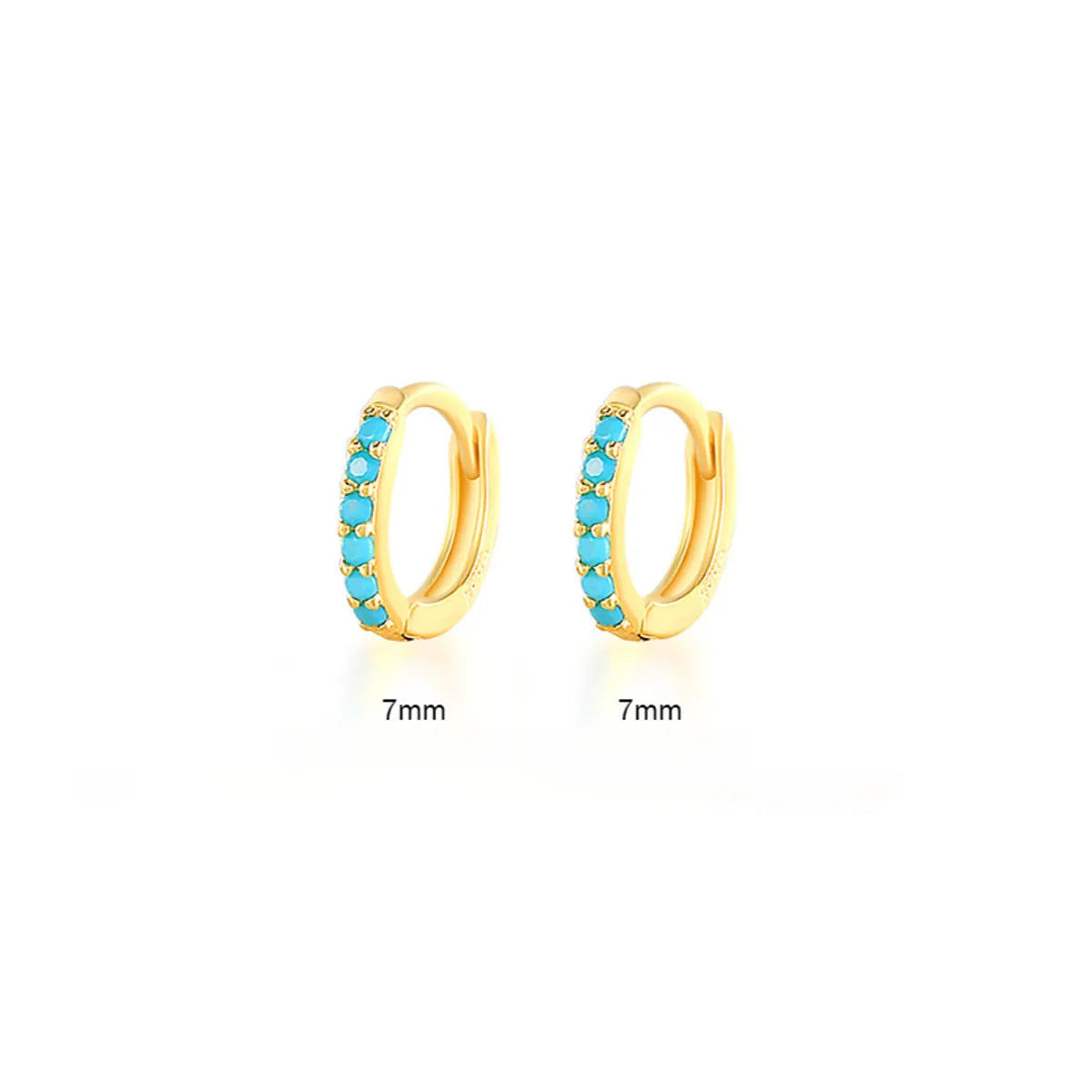 Yellow Gold-Turquoise 7mm