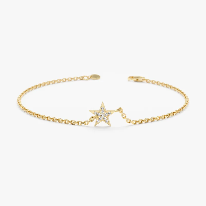 women's silver bangle -Diamond Star Bracelet, Luz