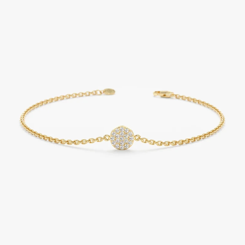 women's stackable bracelet -Diamond Disc Bracelet, Maggie