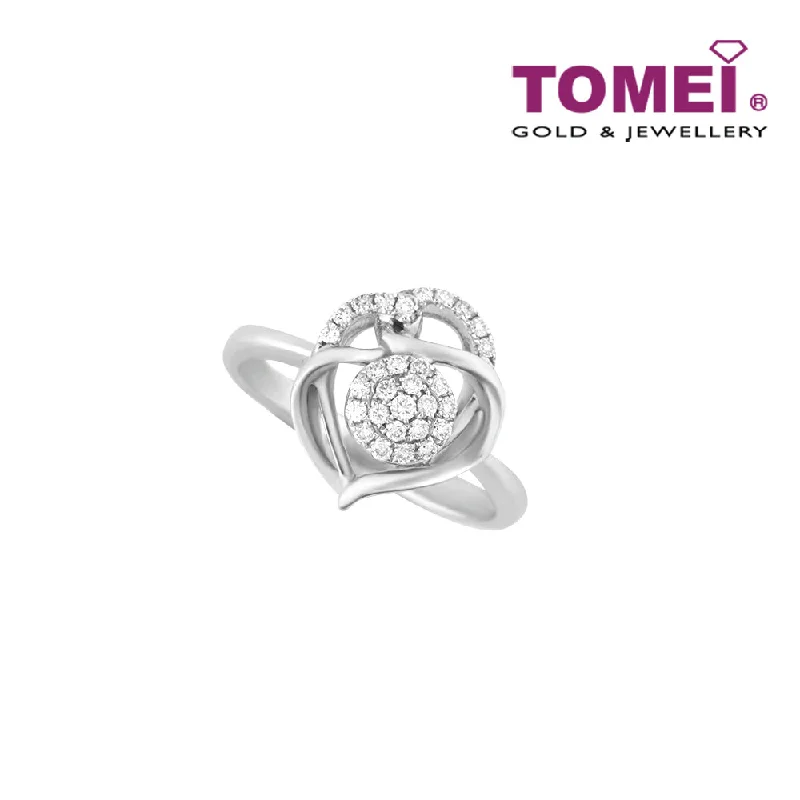 antique engagement rings for women -TOMEI Marquetry of Glamorous Sparkles Ring, Diamond White Gold 375 (R3968)