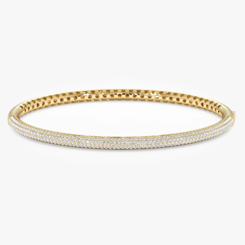 women's pearl and diamond bracelet -Pave Diamond Half Eternity Bracelet, Larissa