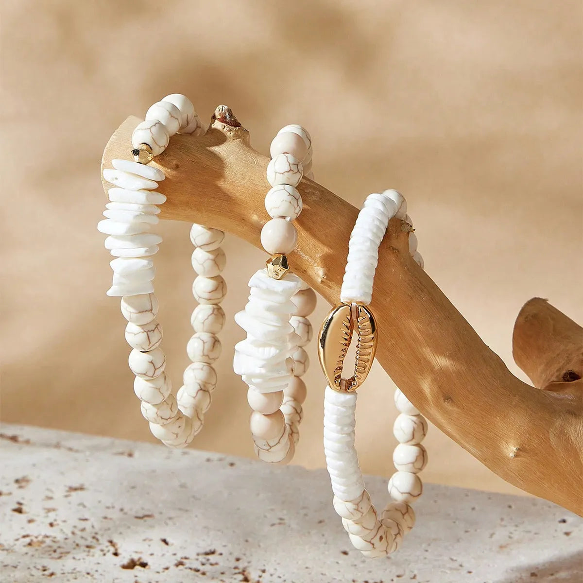 women's boho bracelet -Simple Style Commute Solid Color Imitation Pearl Shell Beaded Women's Bracelets