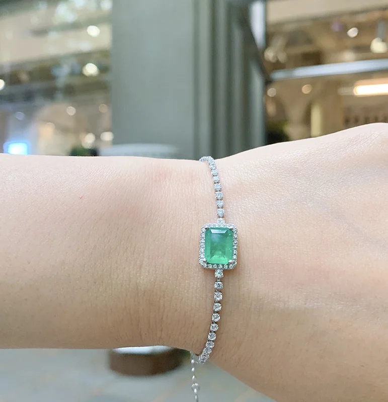 Emerald Bracelet [16cm 5cm Extension Chain]]