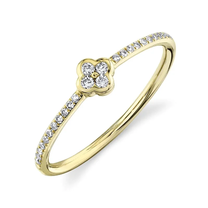 diamond halo engagement rings for women -Shy Creation Diamond Clover Ring