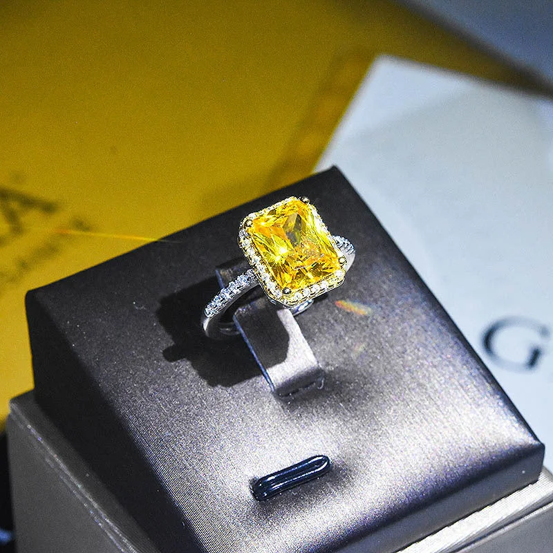 White Gold Color Yellow Diamond