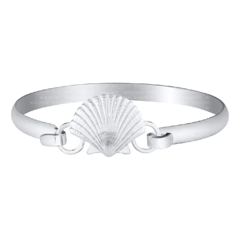 women's luxury gold bracelet -Sterling Silver Scallop Top Closure Bracelet