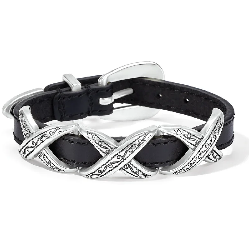 women's twisted bracelet -Brighton Kriss Kross Etched Bandit Bracelet