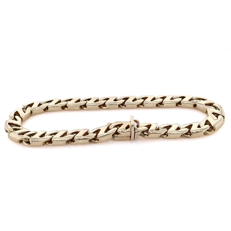 women's luxury gold bracelet -Estate 14 Karat Yellow Gold Polished Cuban Chain Lobster Clasp Bracelet