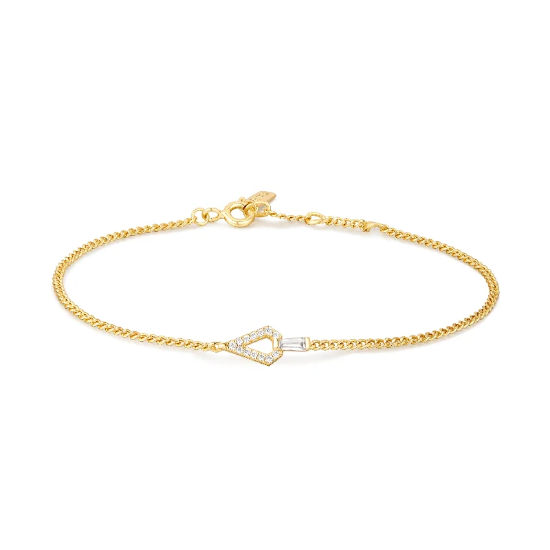 women's celestial bracelet -Gold Geometric Cubic Zirconia Bracelet