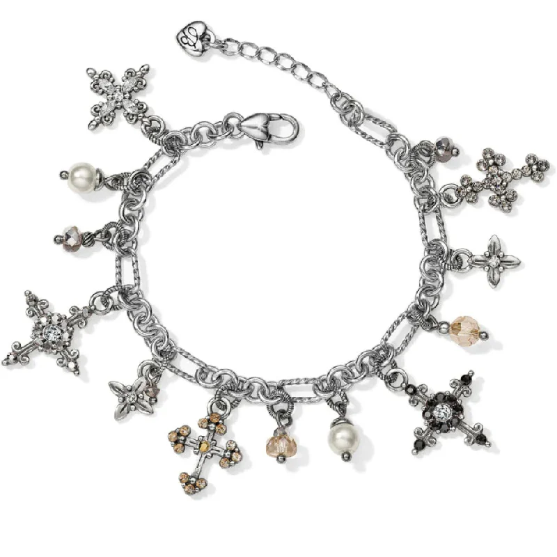 women's sterling silver bracelet -Brighton Crosses Of The World Charm Bracelet